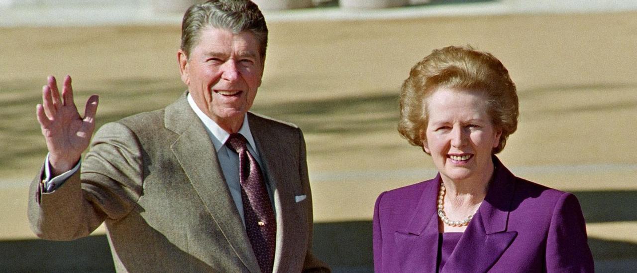 Ronald Reagan y Margaret Thatcher, líderes de EEUU y Reino Unido en los 80