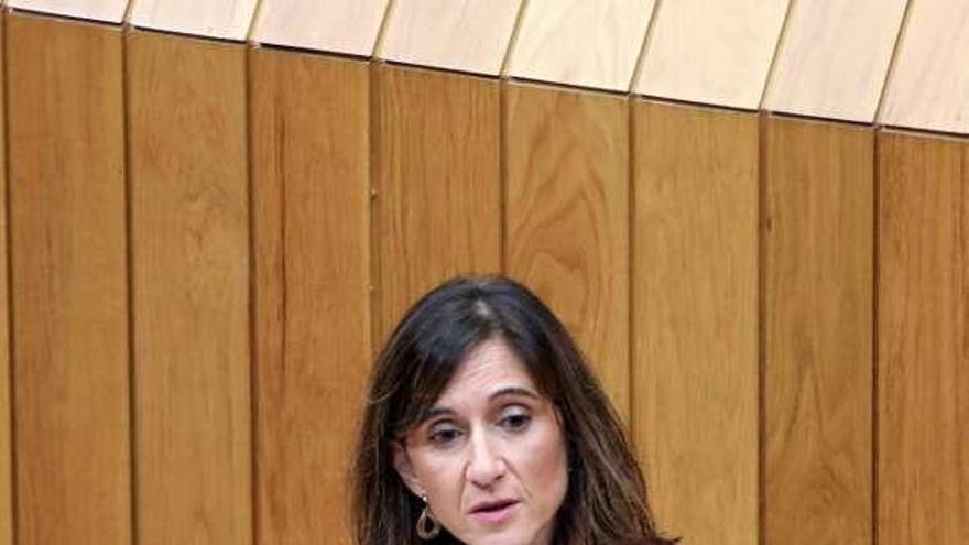 La conselleira Carmen Pomar, ayer, en el Parlamento.
