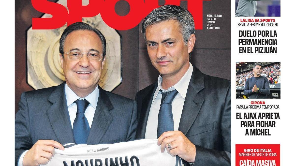 Esta es la portada de SPORT de hoy sábado, 9 de mayo de 2026