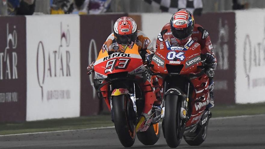 Dovizioso ganó en Qatar por 23 milésimas respecto a Márquez