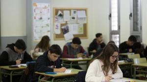 Pruebas de cuarto de ESO en el instituto Joan Brossa, en el 2017.