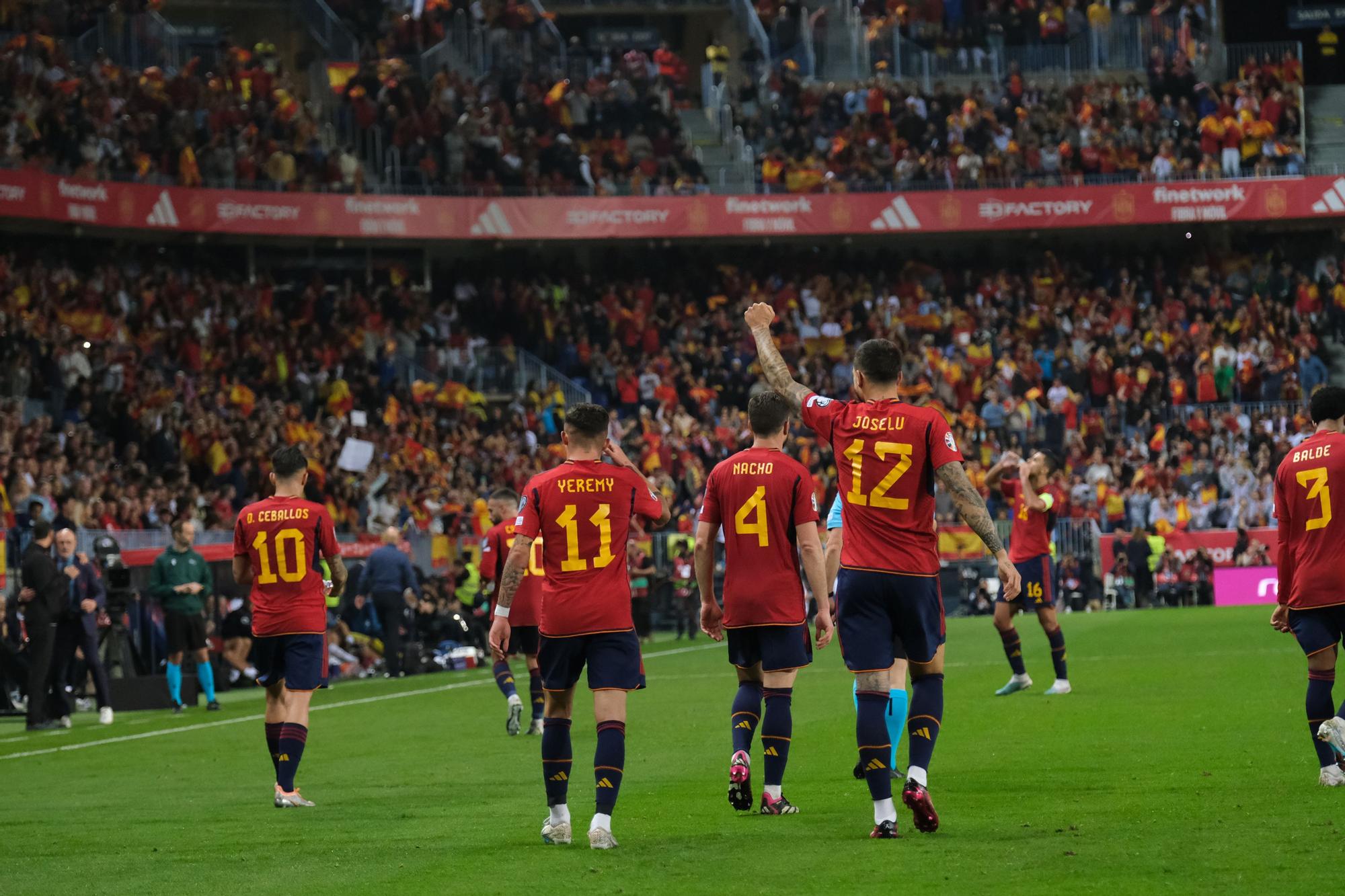 La Roja juega en Málaga contra Noruega, en imágenes