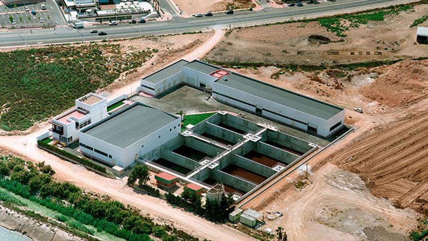 Vista aérea de la depuradora de San Pedro del Pinatar.