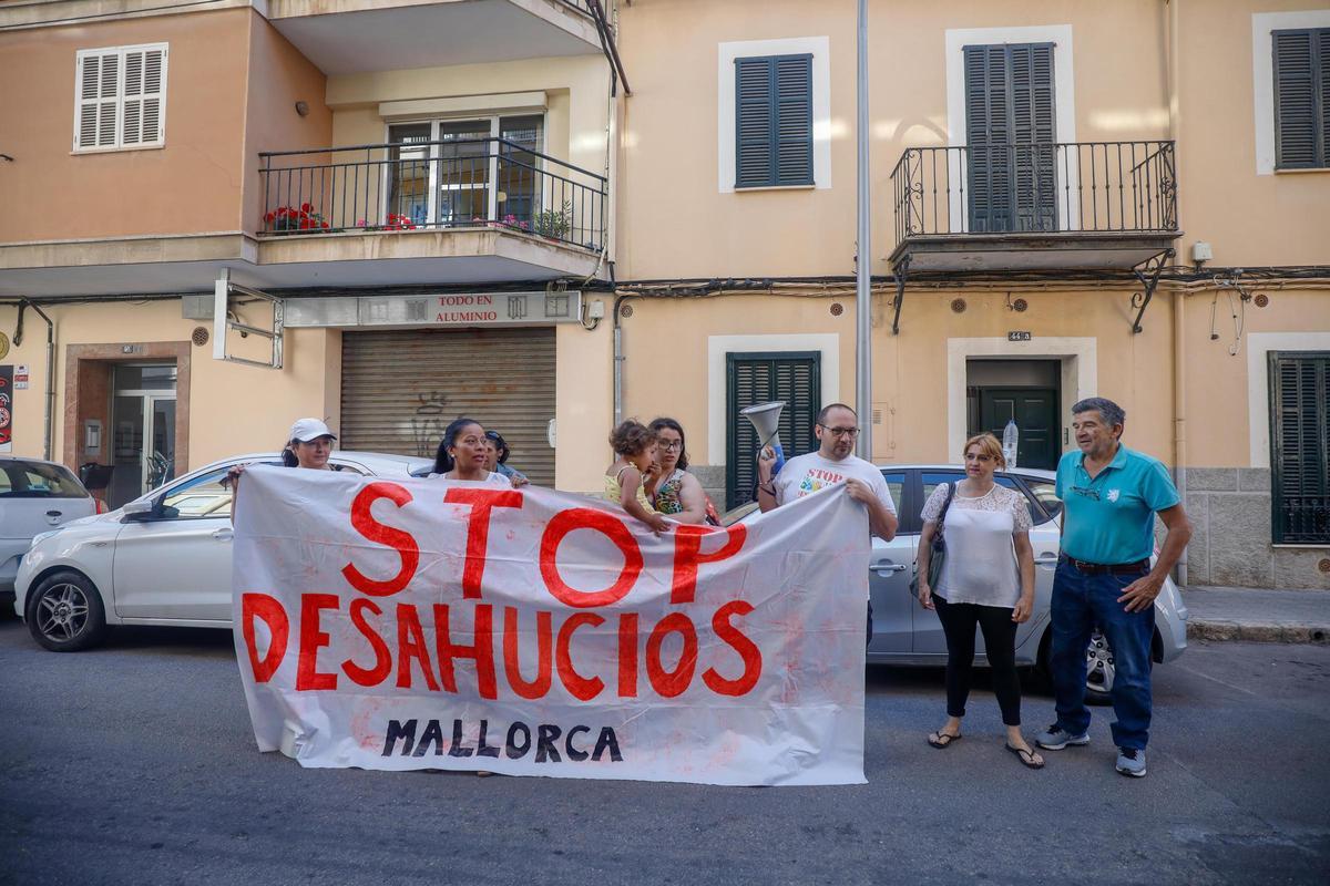 Imagen de archivo de la protesta contra un desahucio en Palma.