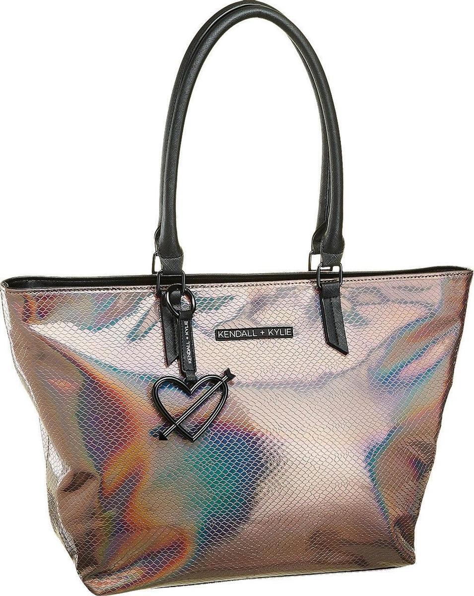 Shopping bag en oro rosa y holográfico Kendall + Kylie para Deichmann (Precio: 29,90 euros)