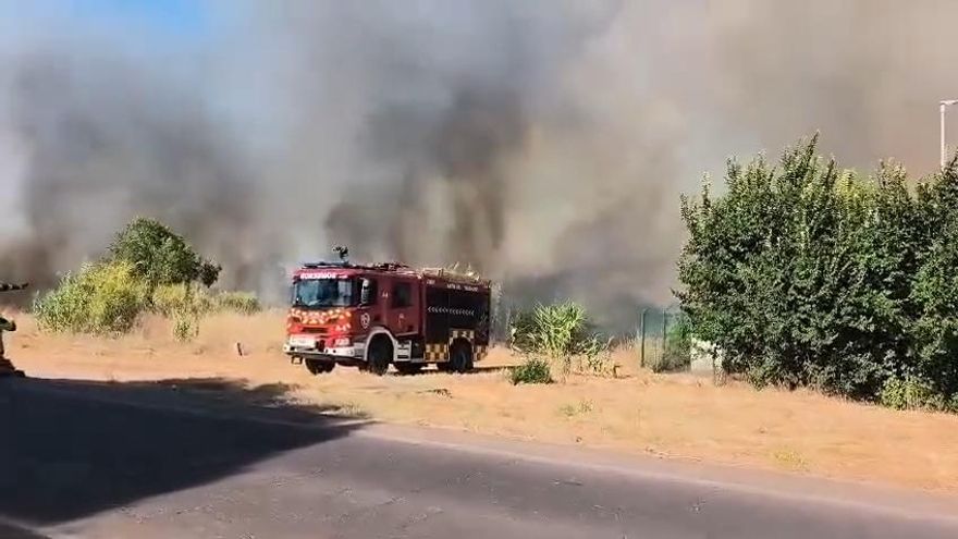 Video | Sofocan un incendios en la urbanización Las Vaguadas de Badajoz