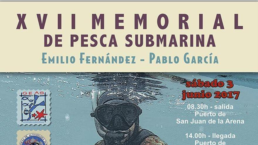 El cartel del memorial de pesca submarina.
