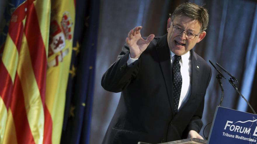 Ximo Puig, hoy, durante su conferencia en la tribuna Fórum Europa.