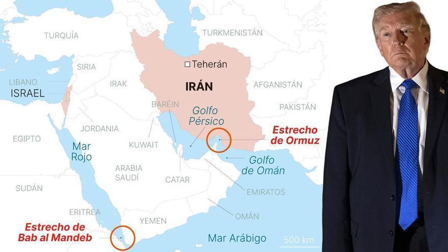 Trump vacila ante la amenaza de que Irán controle además del estrecho de Ormuz, el de Bab el-Mandeb, en la costa de Yemen, por donde pasa el 10% del petróleo mundial