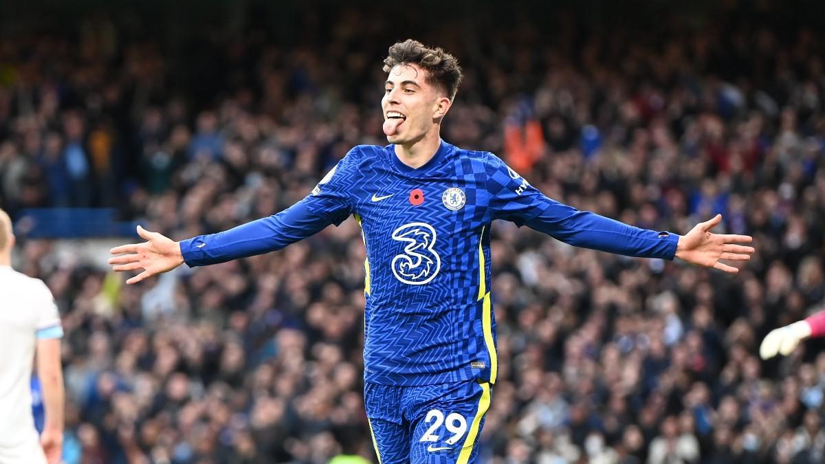 Havertz celebra el tanto que abrió la lata ante el Burnley