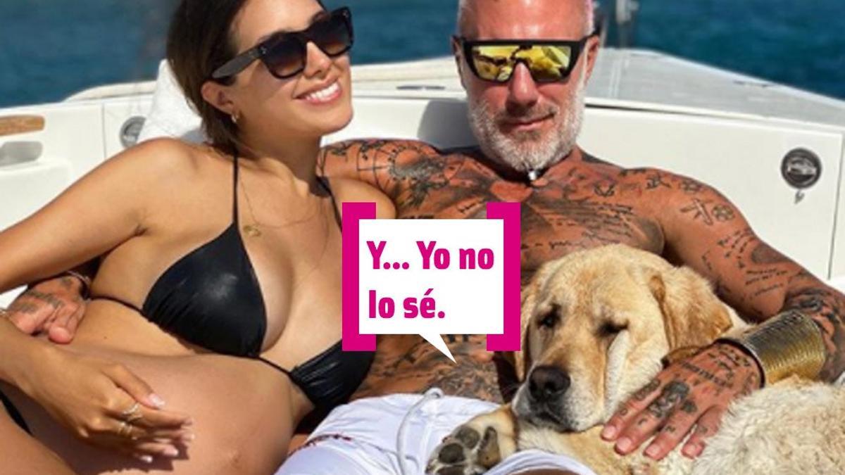 Gianluca Vacchi y Sharon Fonseca, embarazada con su perrito