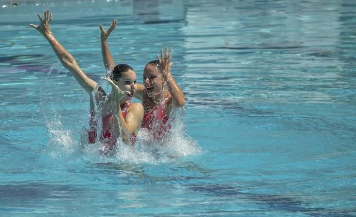 LAS PALMAS DE GRAN CANARIA A 28/05/2017. Natación sincronizada / Final de dúo libre y de dúo mixto de la competición internacional en la piscina  Metropole. FOTO: J.PÉREZ CURBELO