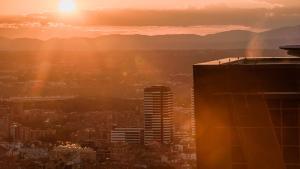 Atardecer desde la Torre Realia The Icon, lugar escogido para la presentación del Open House Madrid 2023.