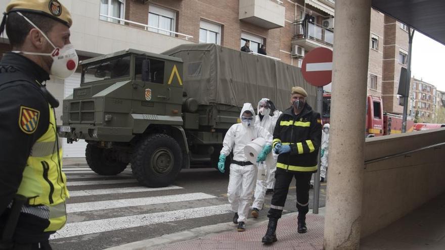 Efectius de l&#039;UME, quan van ser dimecres a la residència de Sant Joan