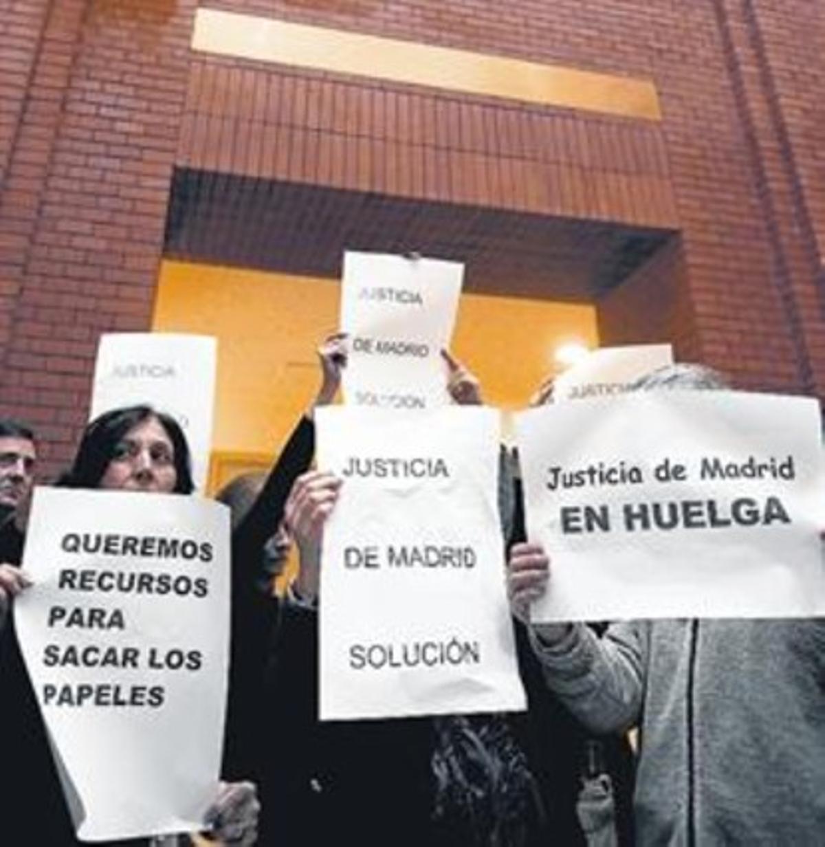 Protesta de funcionaris de l’Administració de justícia a Madrid.