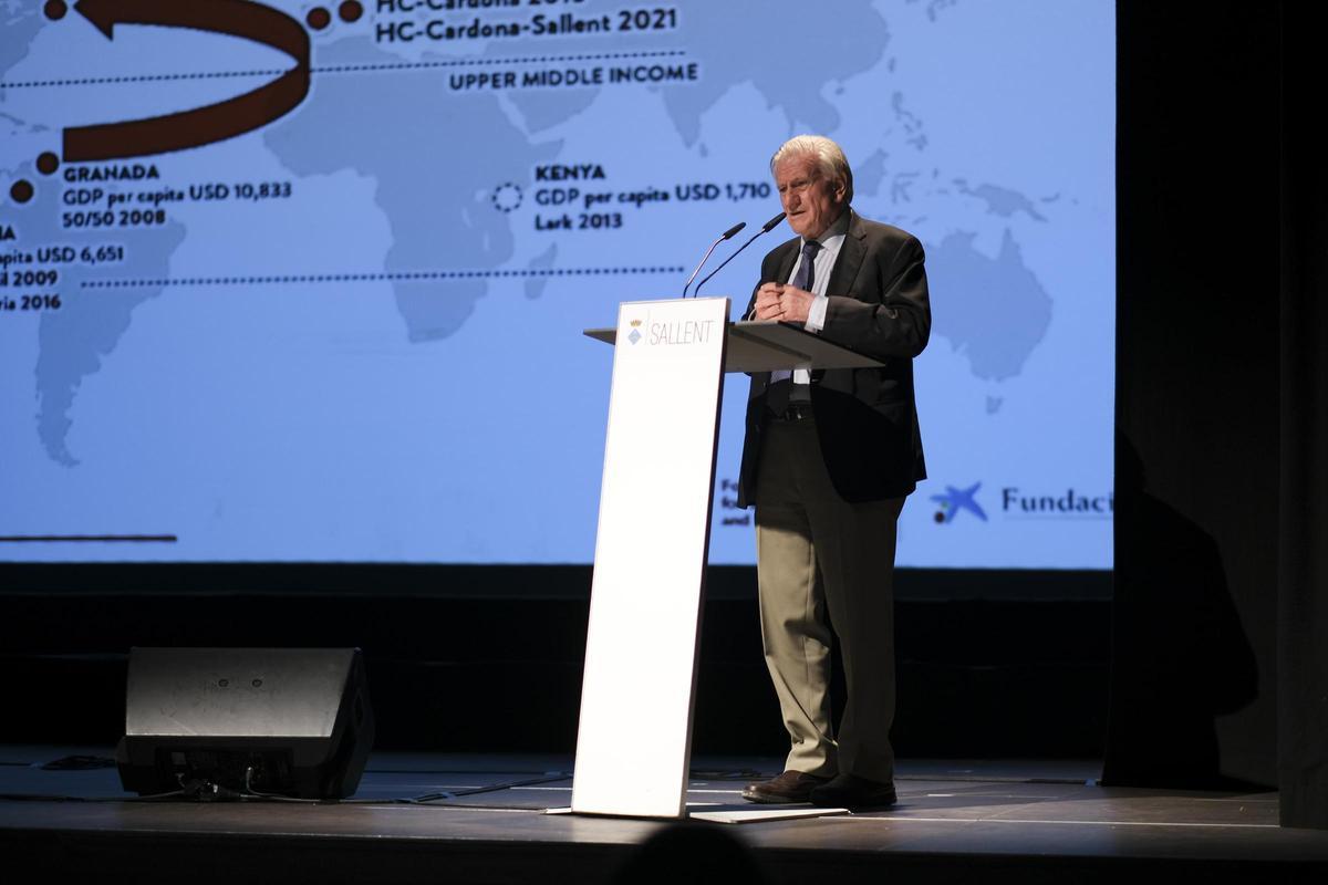 Valentí Fuster, en la presentació del projecte a la Fàbrica Vella de Sallent, el 2020