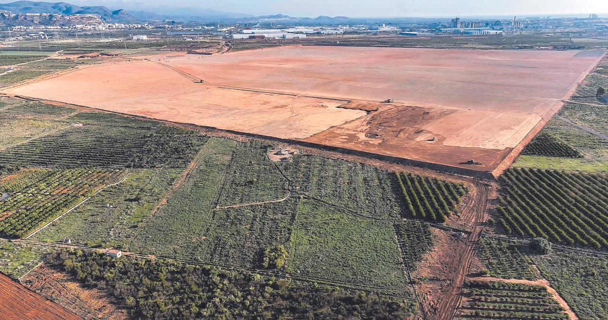 Terrenos que ocupará la futura gugafactoría de Volkswagen en Sagunt.