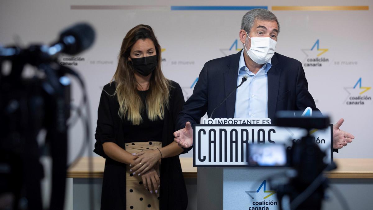 Fernando Clavijo, en la presentación este martes de las propuestas de CC a los Presupuestos de 2022.