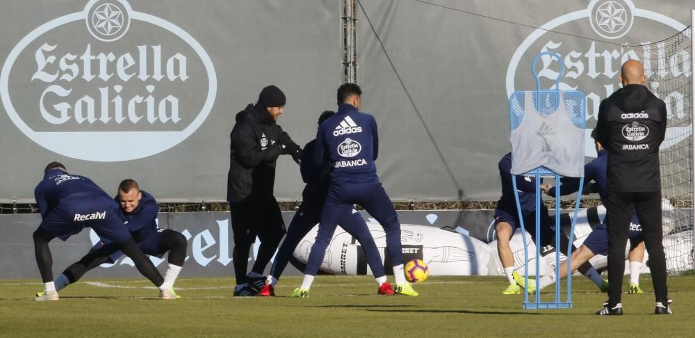 El Celta prepara en A Madroa el partido en Vallecas