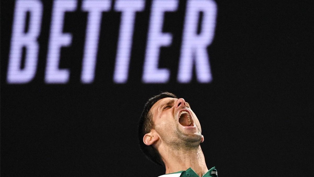 Djokovic desatado tras vencer con mucho esfuerzo