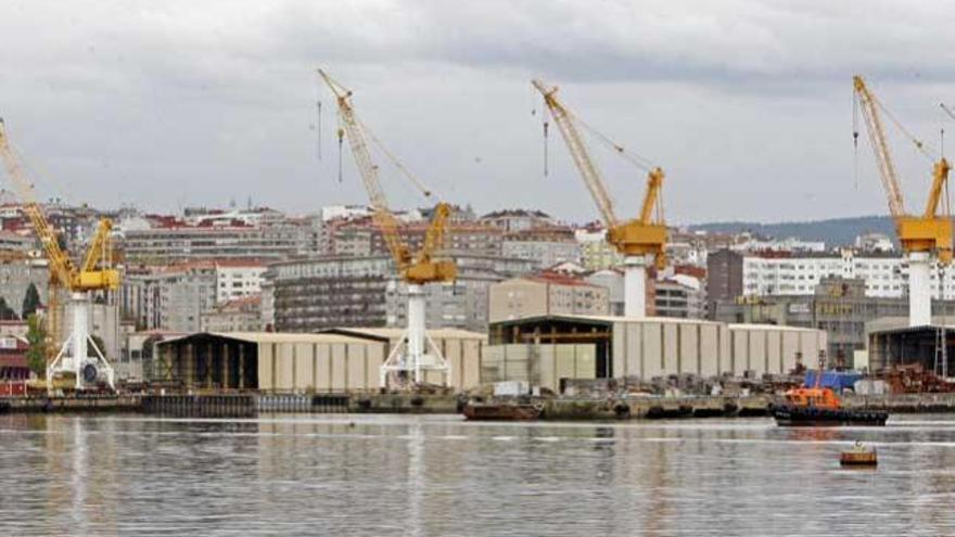 Vista general del astillero de Barreras en Vigo