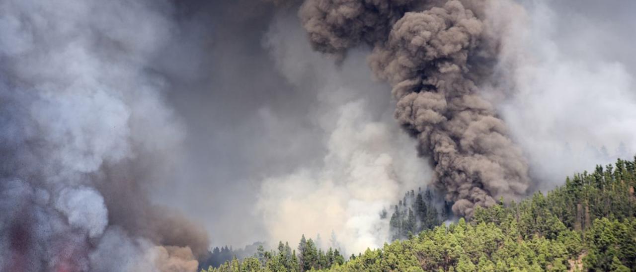 Erupción del volcán de La Palma en Cabeza de Vaca, Cumbre Vieja.