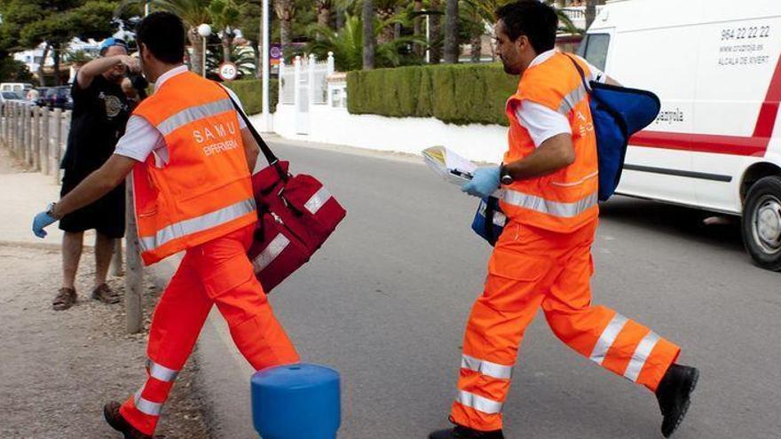 Aparatoso accidente de moto en Moncofa, donde uno de sus ocupantes termina en el hospital