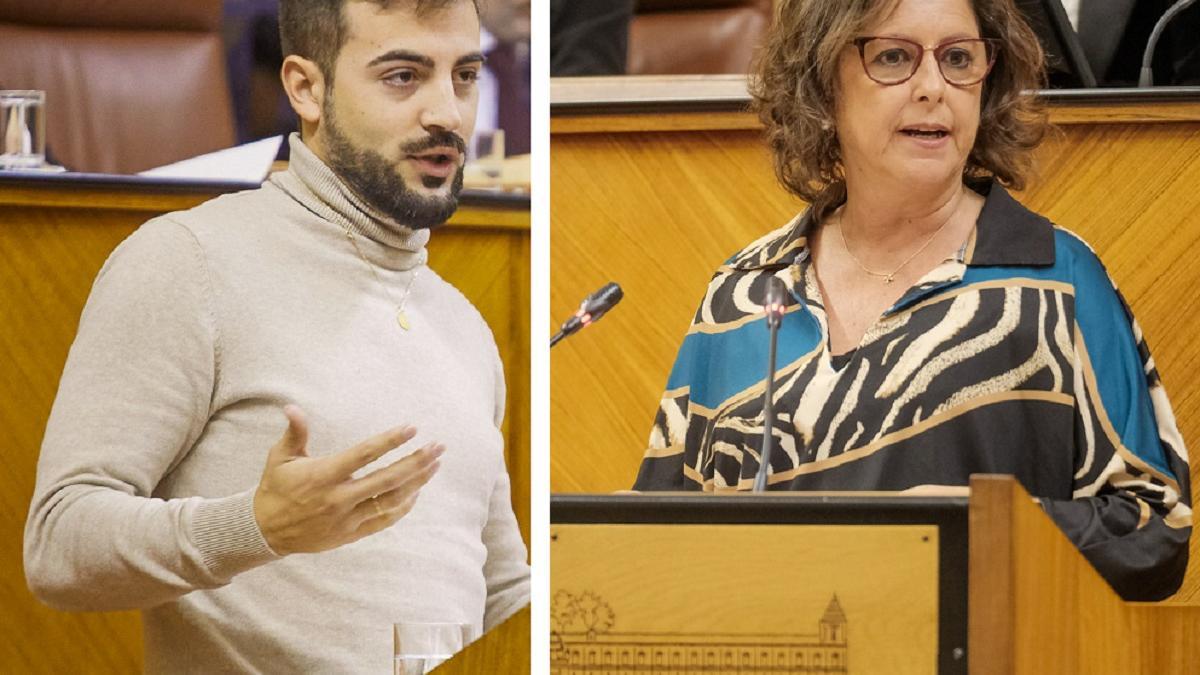 El diputado de Por Andalucía José Manuel Gómez y la consejera de Salud, Catalina García.