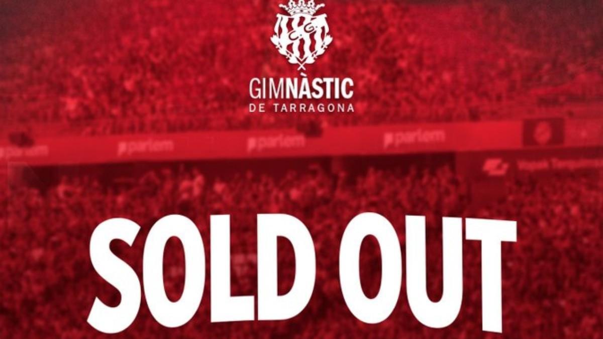 Gimnàstic, todo vendido