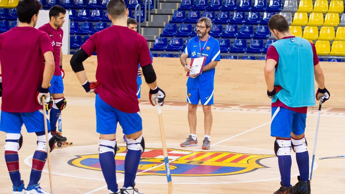 Edu Castro, durante una sesión de entrenamientos previa al choque