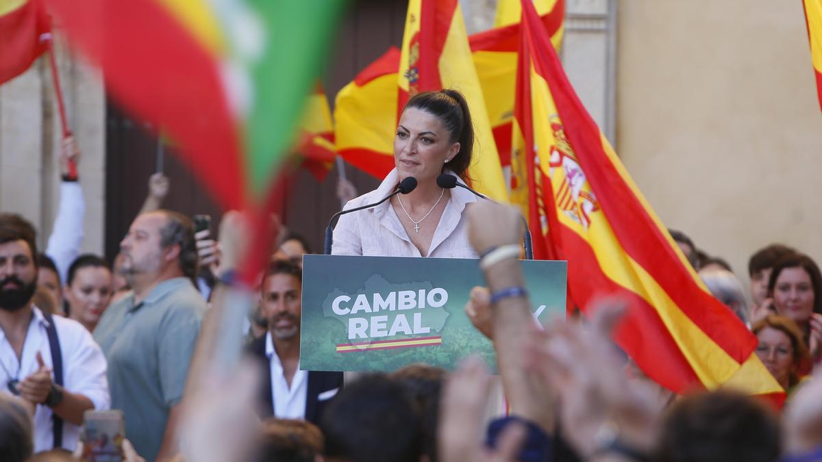 La candidata de Vox a la Presidencia de la Junta, Macarena Olona.