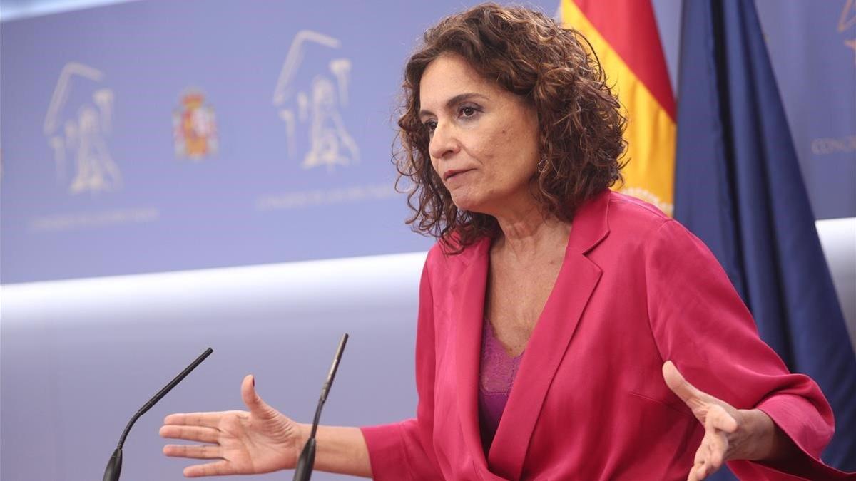 La ministra de Hacienda y portavoz del Gobierno, María Jesús Montero, el pasado 10 de septiembre en el Congreso.