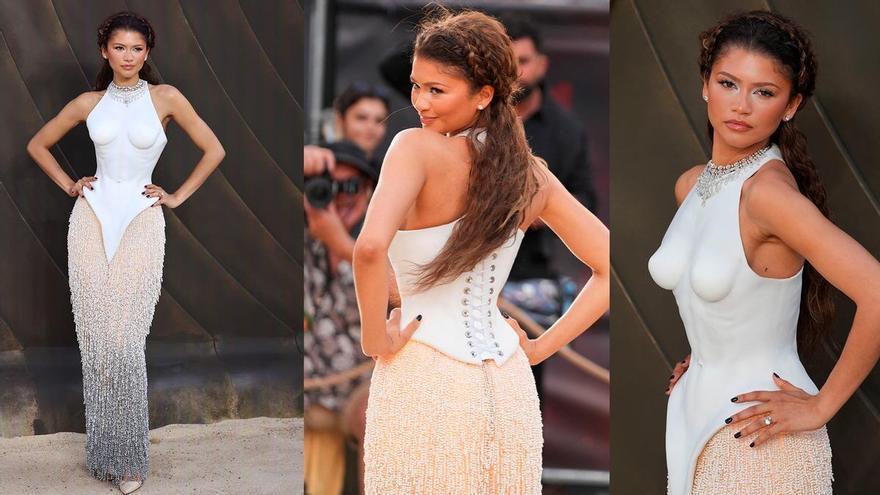 La odisea del 'lookazo' de Zendaya en la 'premiere' de Londres: un Schiaparelli divino recién presentado en París que llegó en jet privado