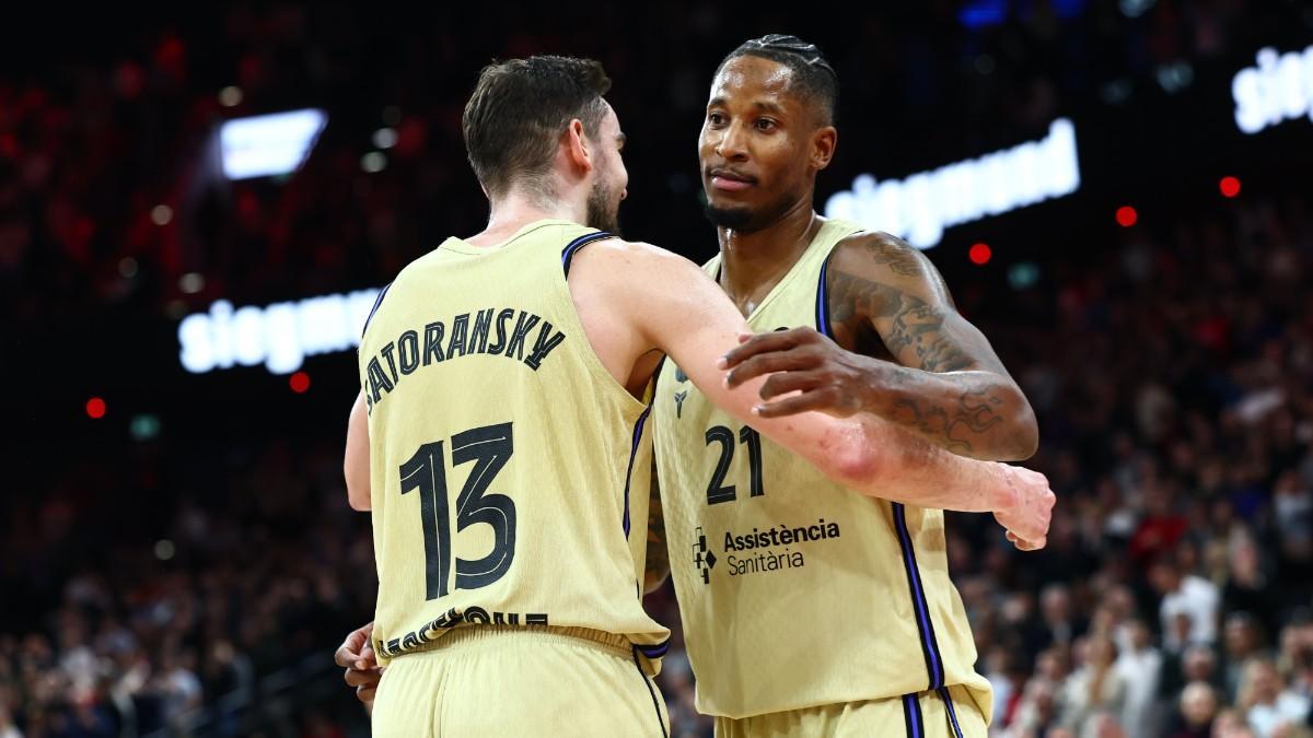 Tomas Satoransky y Will Clyburn, en un partido de Euroliga con el Barça