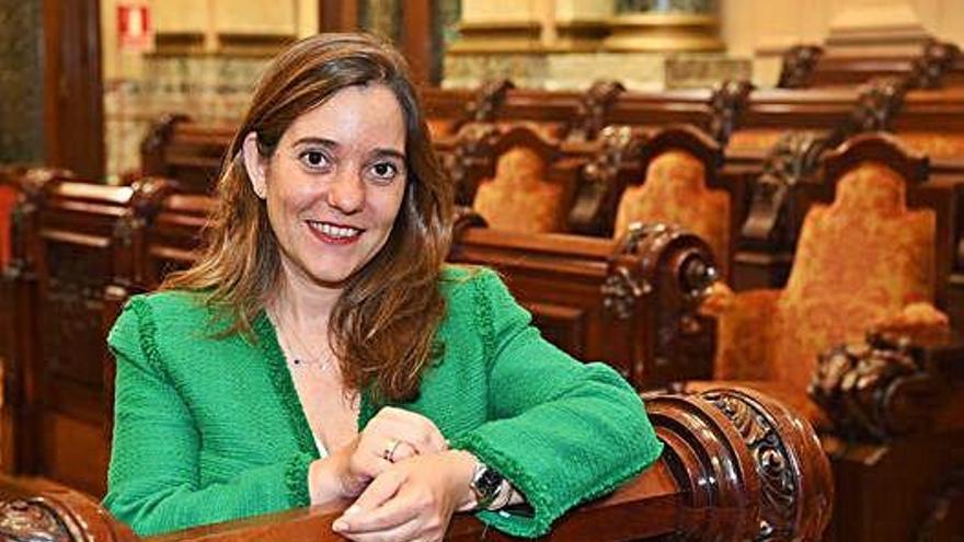 Inés Rey, no salón de plenos.