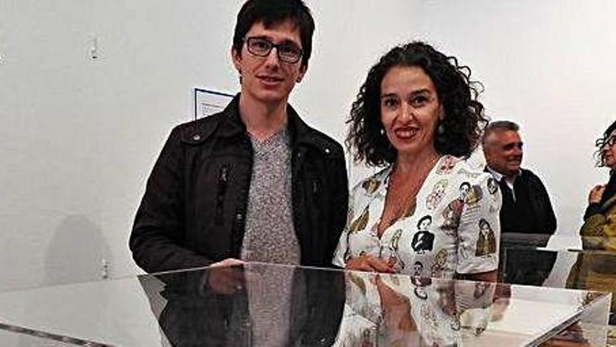 Jordi Riera y Maite Ferrer en la inauguración de la muestra.