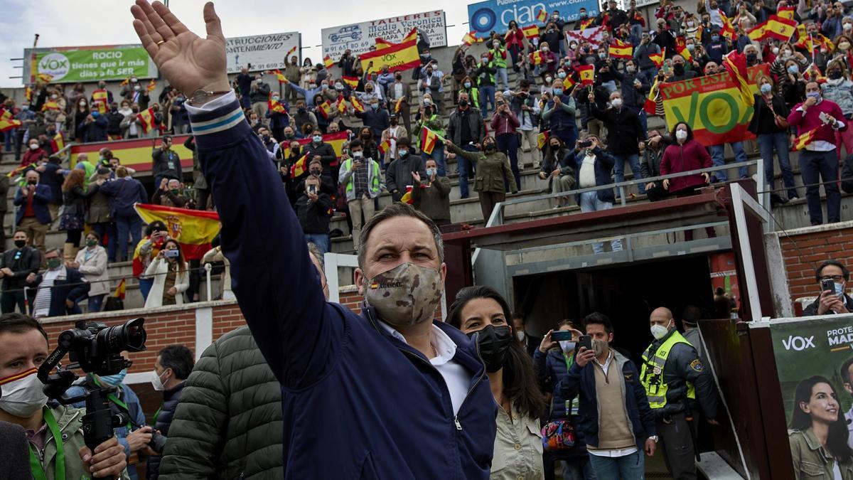 Santiago Abascal en un mitin.