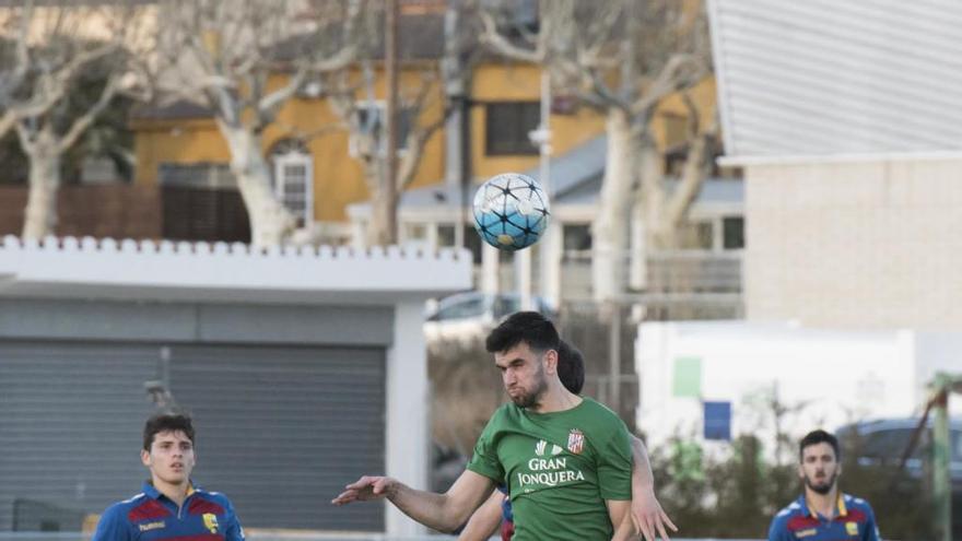 Una jugada de la Jonquera-Llagostera B d&#039;aquest diumenge