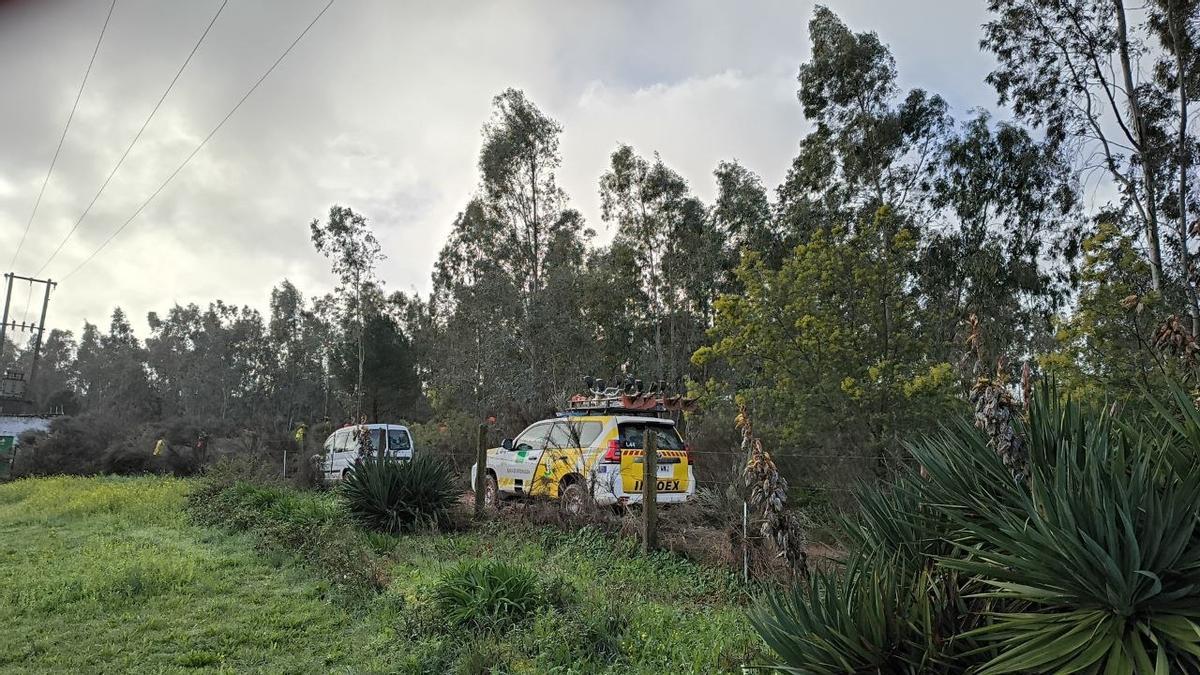 Bomberos forestales actuando en el Cerro Arropez.