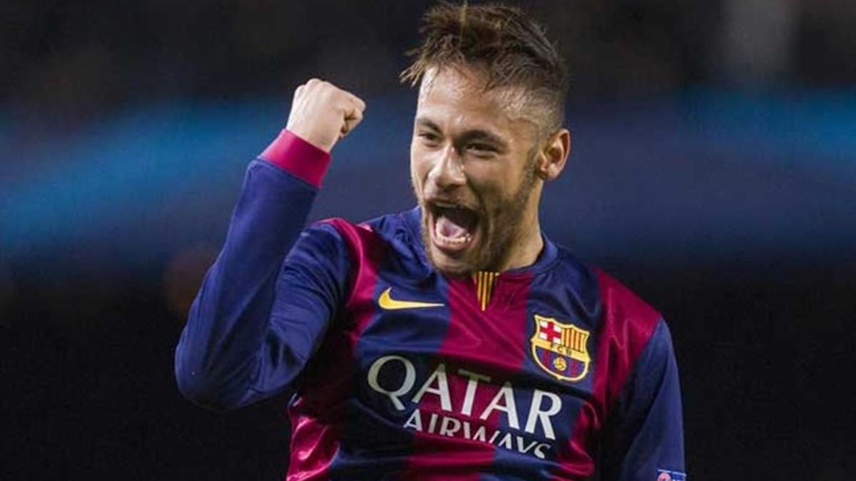 Neymar celebra su gol frente al PSG en el duelo de la Champions disputado en el Camp Nou