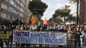 Manifestación contra el fascismo y el racismo en Barcelona