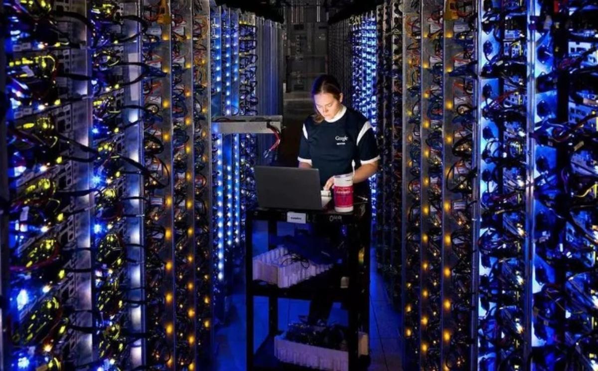 Interior de un centro de datos.