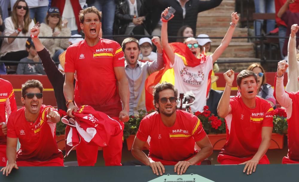 La celebración del equipo español de Copa Davis