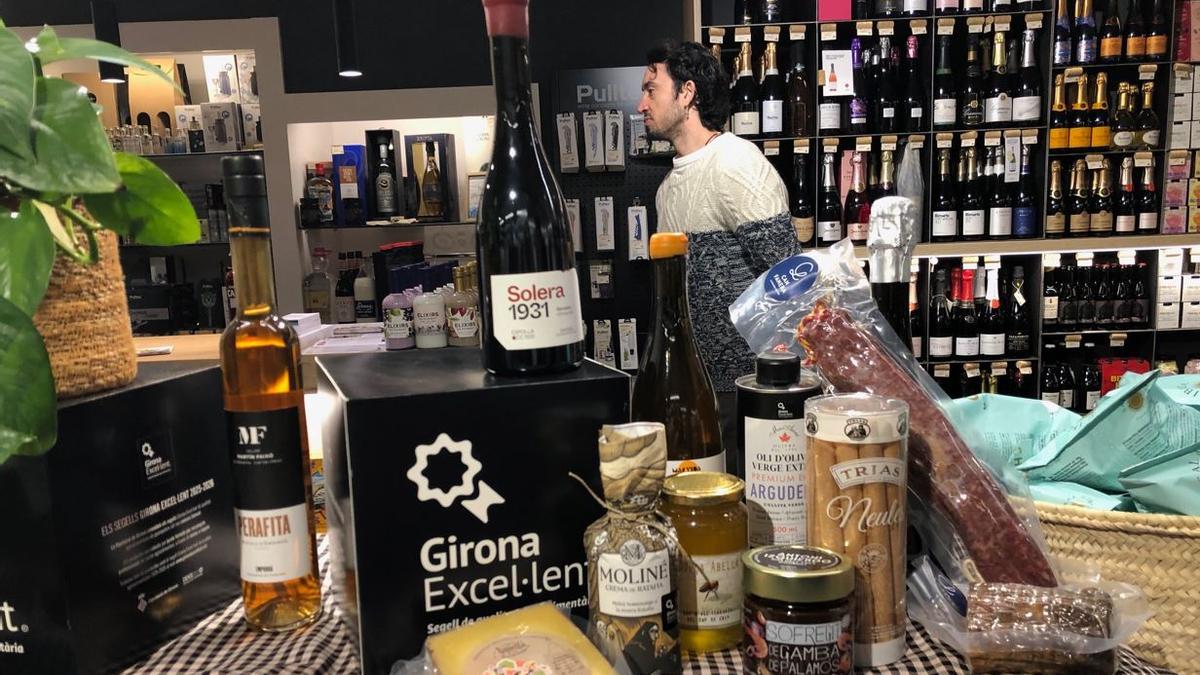 Productes de Girona Excel·lent a la botiga Divinus d'Olot.