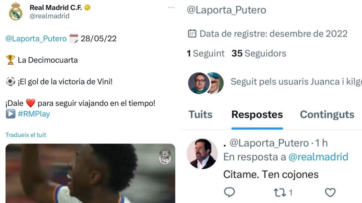 El curioso tuit del Real Madrid con Laporta como protagonista
