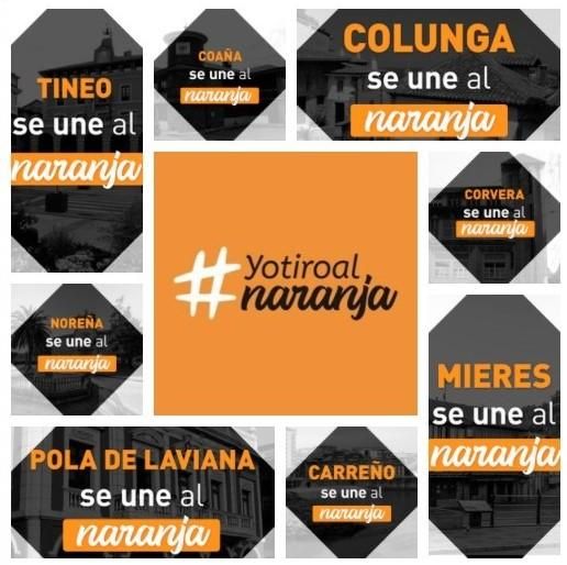 Algunos de los ayuntamientos que participan en la campaña #Yotiroalnaranja