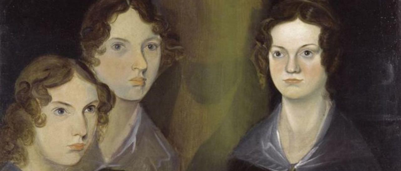 Un retrato de las hermanas Anne, Emily y Charlotte Brontë.