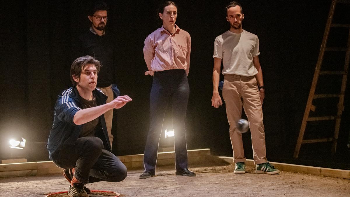 Ferran Dordal, Marc Salicrú, Clara Aguilar y Albert Pérez Hidalgo en 'Weltschmerz (títol provisional)'.
