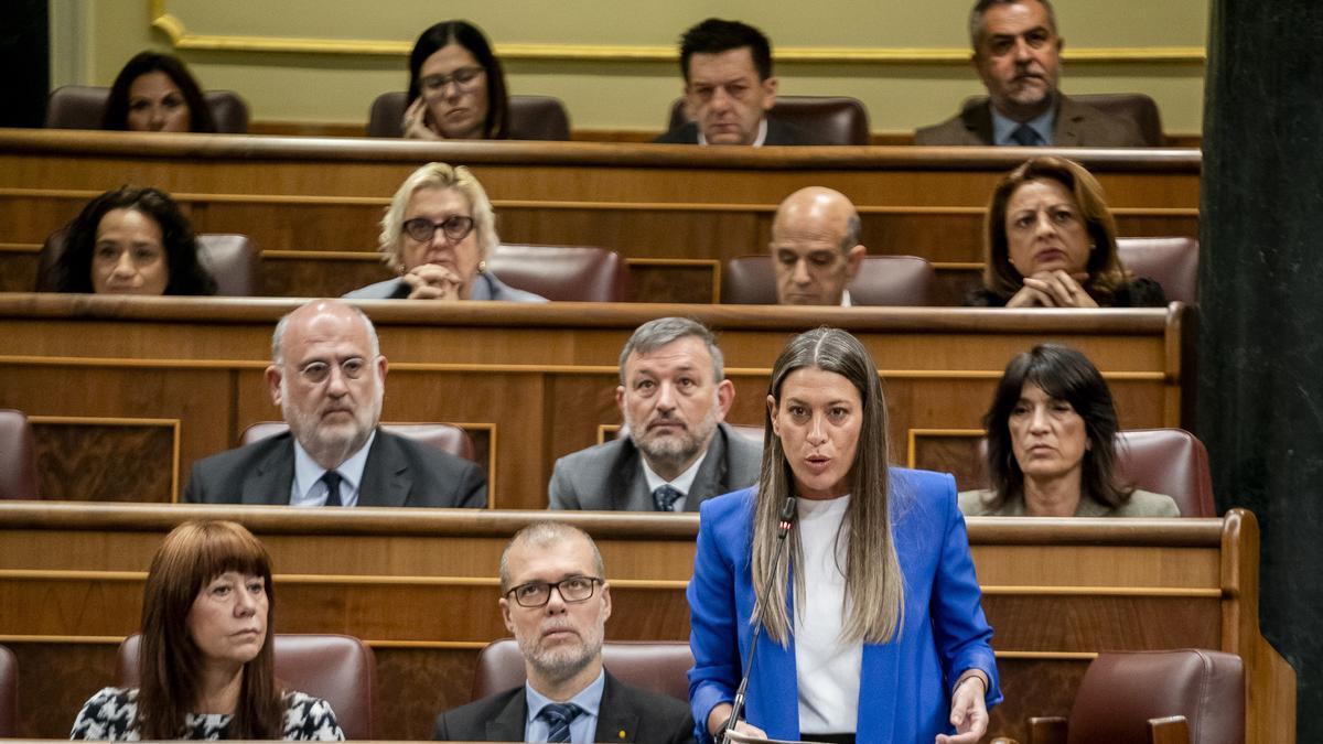 La portavoz de Junts en el Congreso, Miriam Nogueras, en el Congreso de los Diputados, a 21 de febrero de 2024, en Madrid (España).