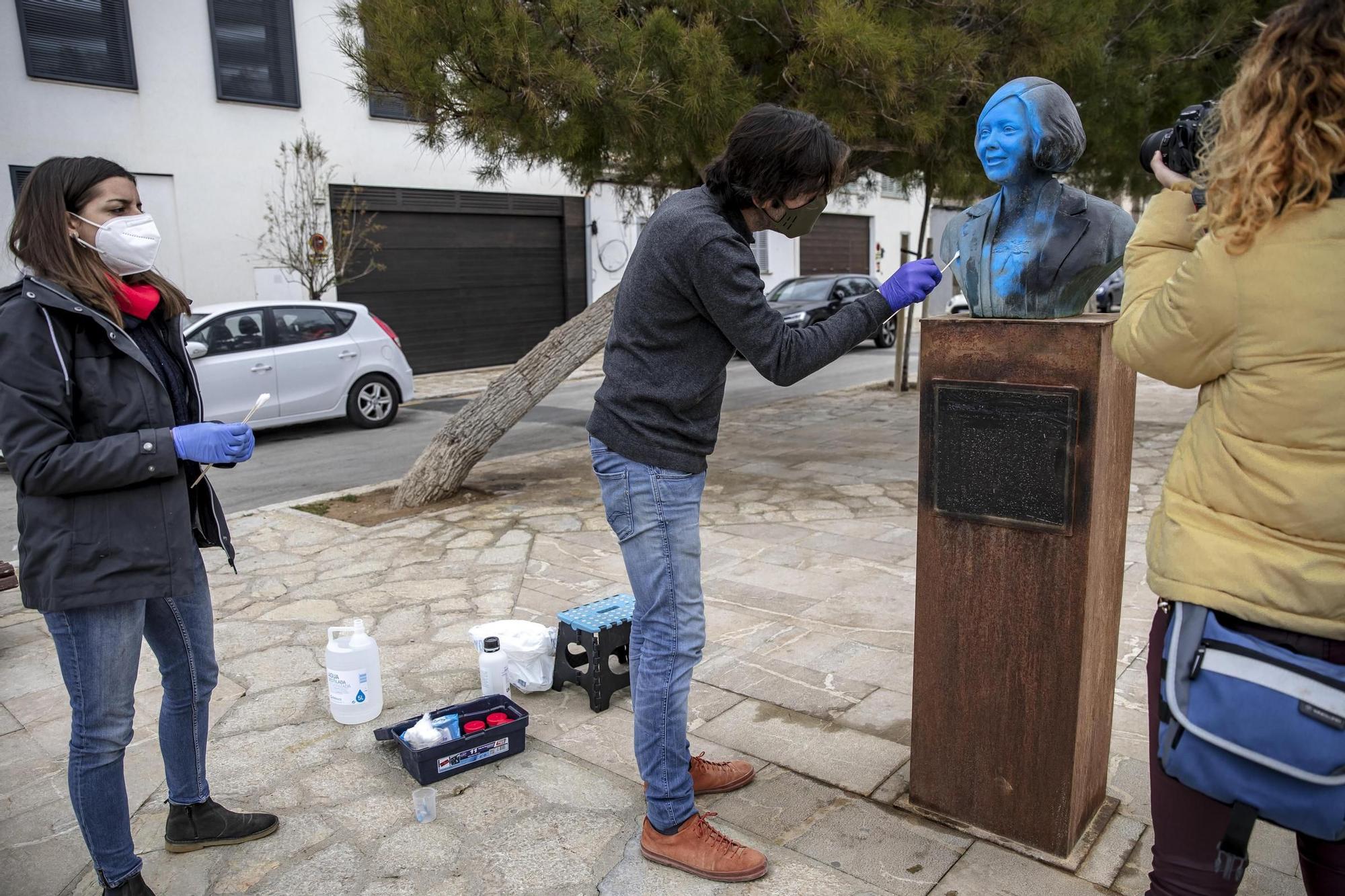 Cultura gasta 1.500 euros en restaurar las cuatro esculturas vandalizadas